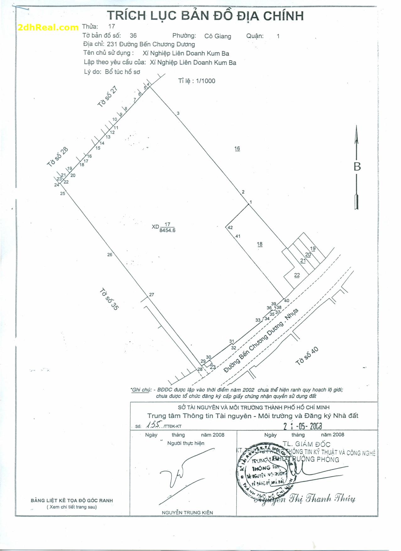 Bán dự án Kum – Ba 6.300m2, 342 Võ Văn Kiệt (231 Bến Chương Dương), phường Cô Giang, quận 1, Tp.HCM